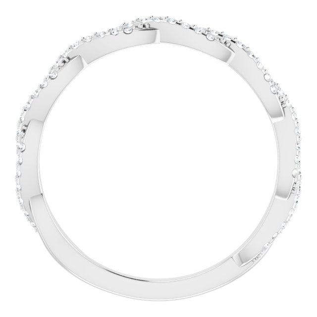 Rope Design Delicate Diamond Wedding Band-VIRABYANI